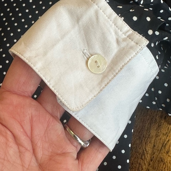 THEORY | Contrast Straight Shirt in Polka Dot Crepe - Picture 8 of 11